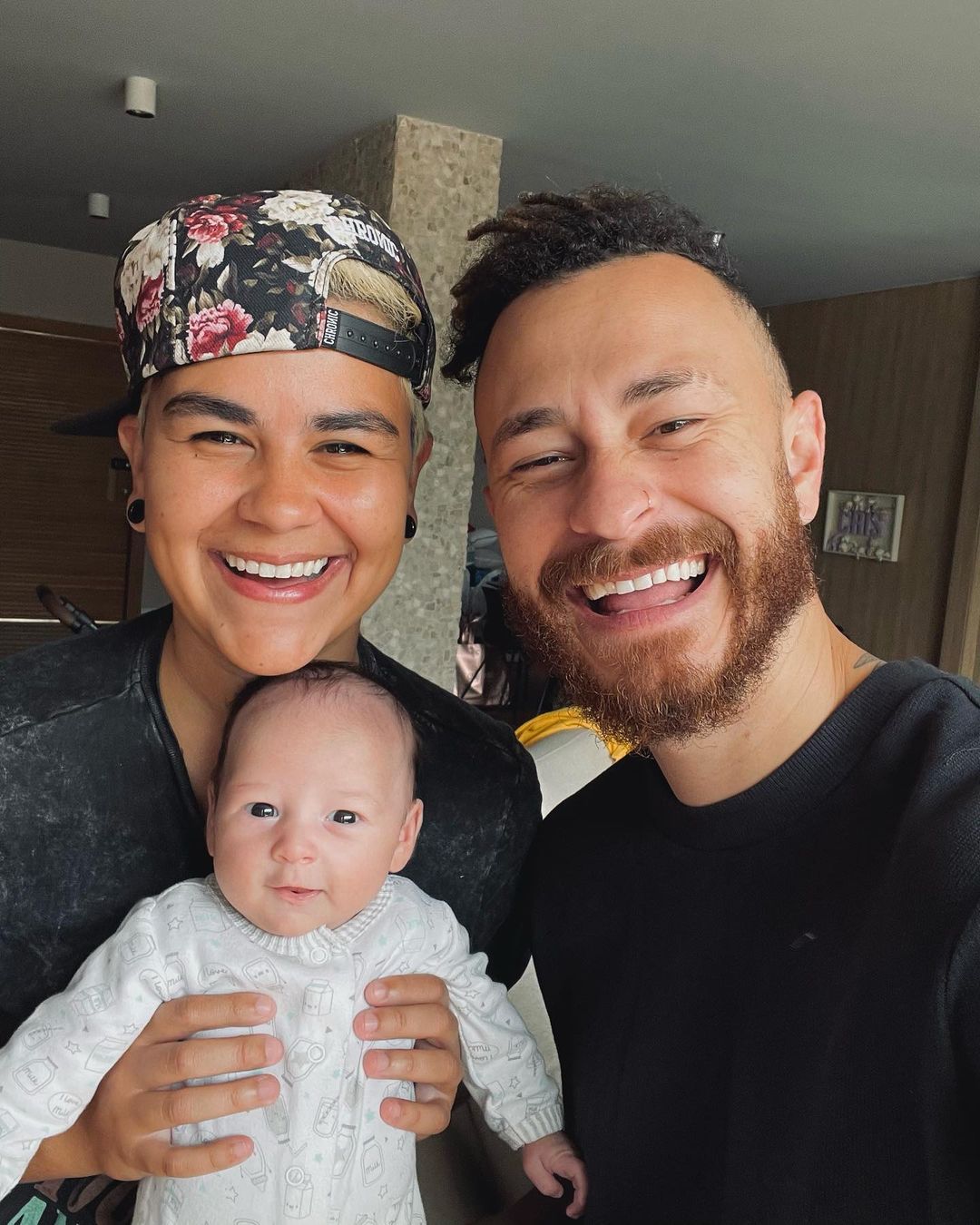 Gabs Noah, o sobrinho Cris e o irmão Fred. Foto: Reprodução/Instagram