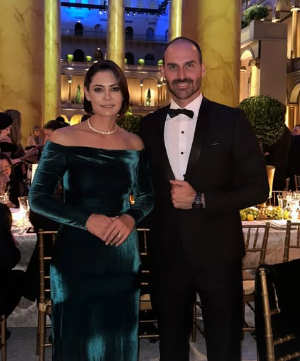 Michelle Bolsonaro com Eduardo Bolsonaro Reprodução Instagram - 20.1.2025