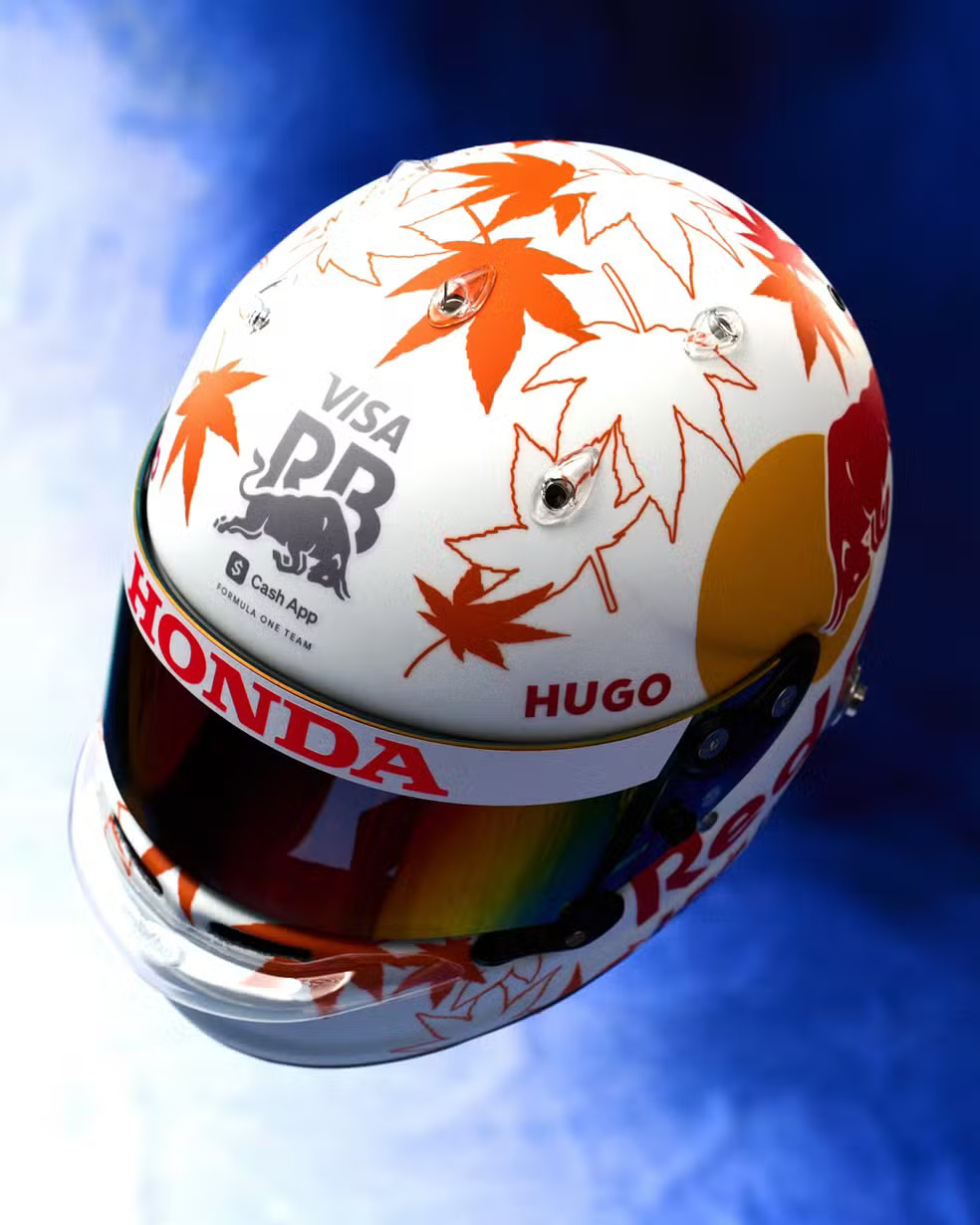 Capacete Yuki Tsunoda. Foto: Divulgação