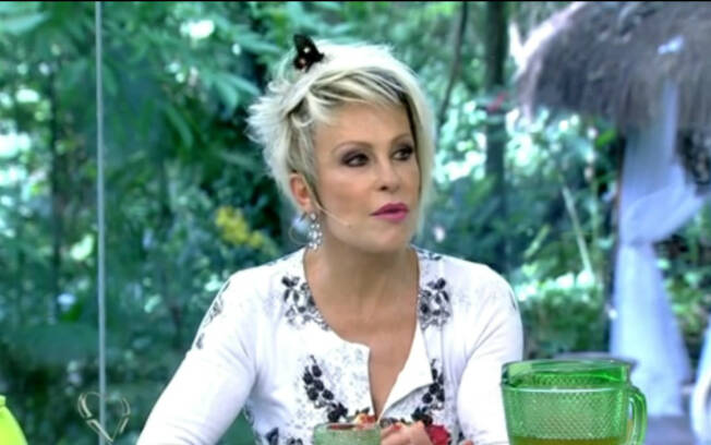 Ana Maria Braga é surpreendida ao vivo por borboleta. Foto: Reprodução