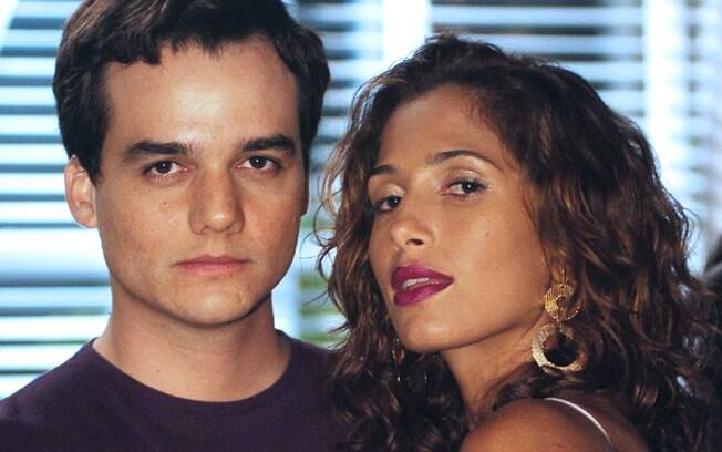 Com Camila Pitanga, seu par romântico na novela 'Paraíso Tropical'. Foto: Divulgação