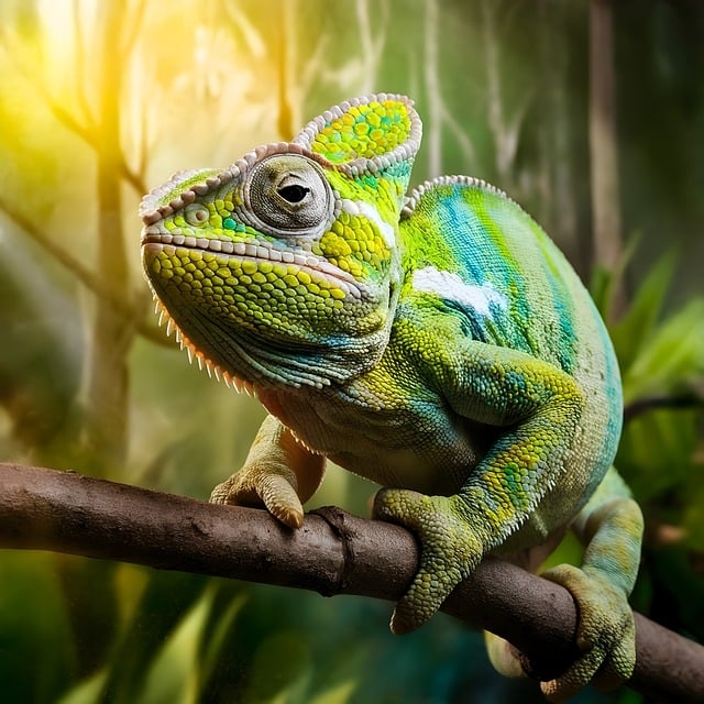 O mais comum é da Chamaeleo chamaeleon, uma das mais conhecidas famílias de lagartos, distribuídos na África, sul da Europa e da Ásia.  Reprodução: Flipar