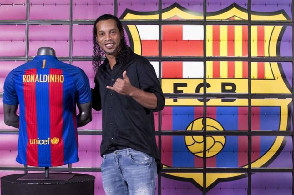 Ronaldinho Gaúcho foi nomeado embaixador do Barcelona em fevereiro de 2017. Foto: Reprodução