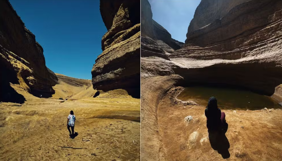 Andressa e Paulo passaram horas andando no deserto em busca de ajuda Reprodução: Arquivo pessoal