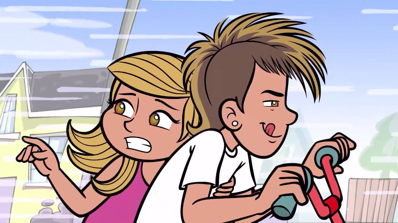 Neymar e Rafaella, sua irmã, em desenho animado. Foto: Divulgação