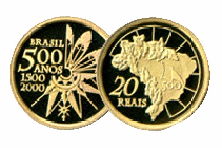 2000: Outro modelo lançado em comemoração aos 500 anos do Descobrimento do Brasil, esse de R$ 20. Reprodução: Flipar