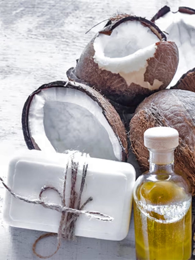 Coco – Extraído da polpa do coco, o óleo tem propriedades hidratantes e antibacterianas. Presente em cremes corporais, máscaras capilares e demaquilantes. Reprodução: Flipar