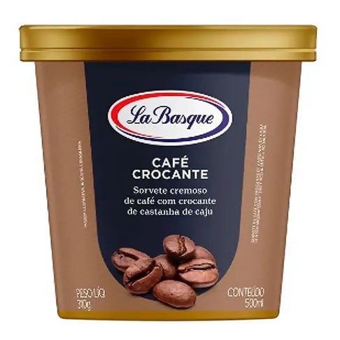Para quem prefere comprar sorvete pronto, a La Basque tem o irresistível café crocante.  Reprodução: Flipar