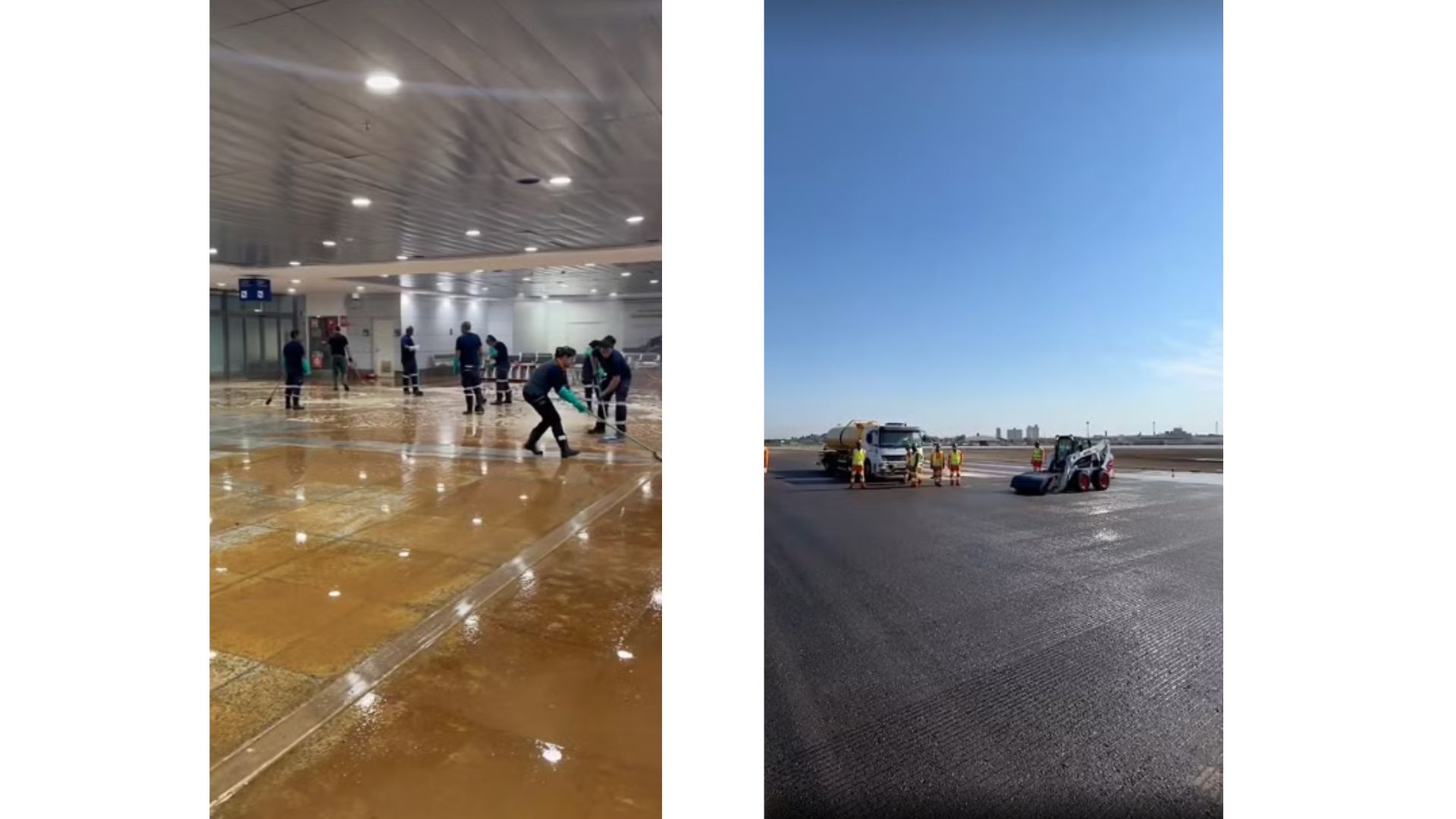 Aeroporto de Porto Alegre após a limpeza Divulgação