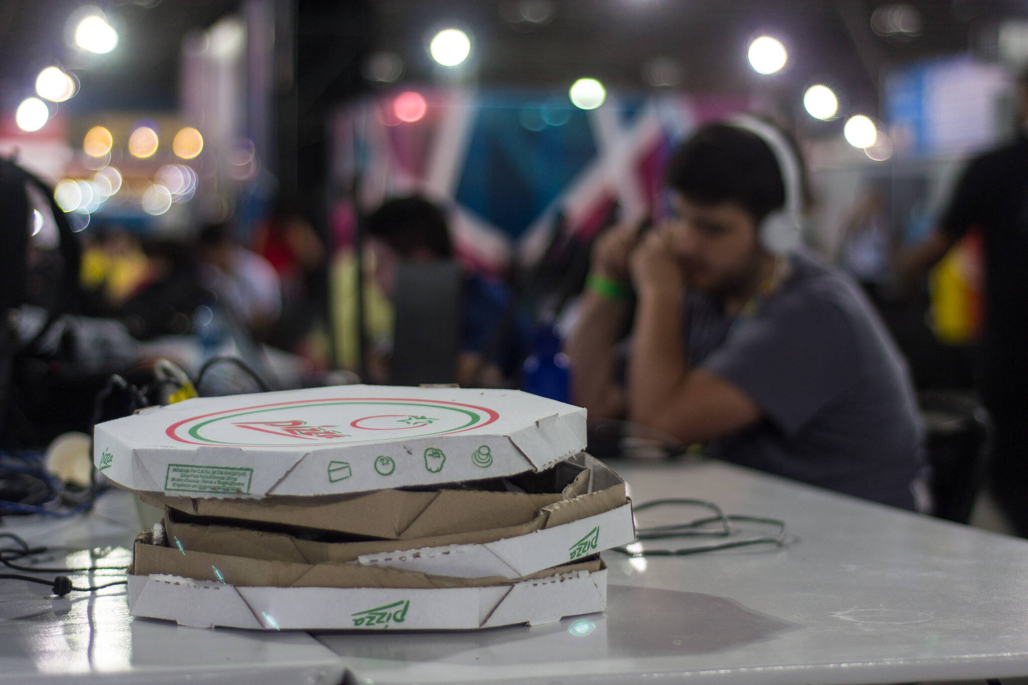 Pizza é uma constante nas madrugadas de Campus Party . Foto: Monique Nascimento/Divulgação