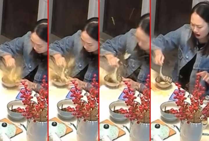 Circula nas redes sociais um vídeo que tem deixado muita gente desconfiada: um ovo explode enquanto uma moça come sua refeição.