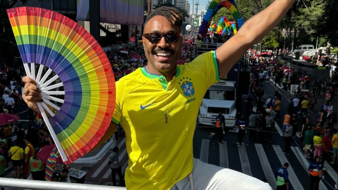 Fred Nicácio na Parada LGBT+ Reprodução Instagram - 2.6.2024