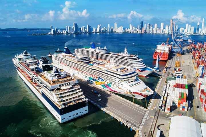 Cartagena das Índias, Colômbia: Conhecida por sua cidade murada e rica história colonial, Cartagena é uma parada popular para cruzeiros no Caribe sul-americano. Reprodução: Flipar