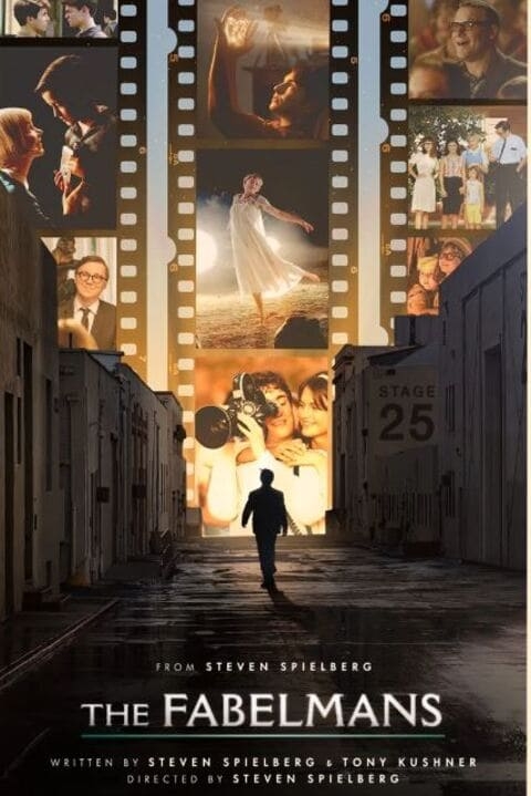 Os Fabelmans (2023)
Dirigido por Steven Spielberg, estrelado por Gabriel LaBelle, Michelle Williams e Paul Dano.
Inspirado na juventude de Spielberg, o filme retrata a paixão de um jovem por cinema em meio a conflitos familiares e descobertas pessoais. 
 Reprodução: Flipar