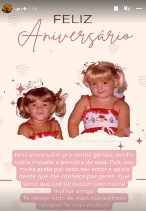 E você, sabia disso? Aproveite para conhecer nossa outra galeria que fala de irmãos gêmeos famosos.  Diversas celebridades têm gêmeos, como é o caso da modelo Gisele Bündchen (no foto com a irmã Patrícia, na infância).  Reprodução: Flipar