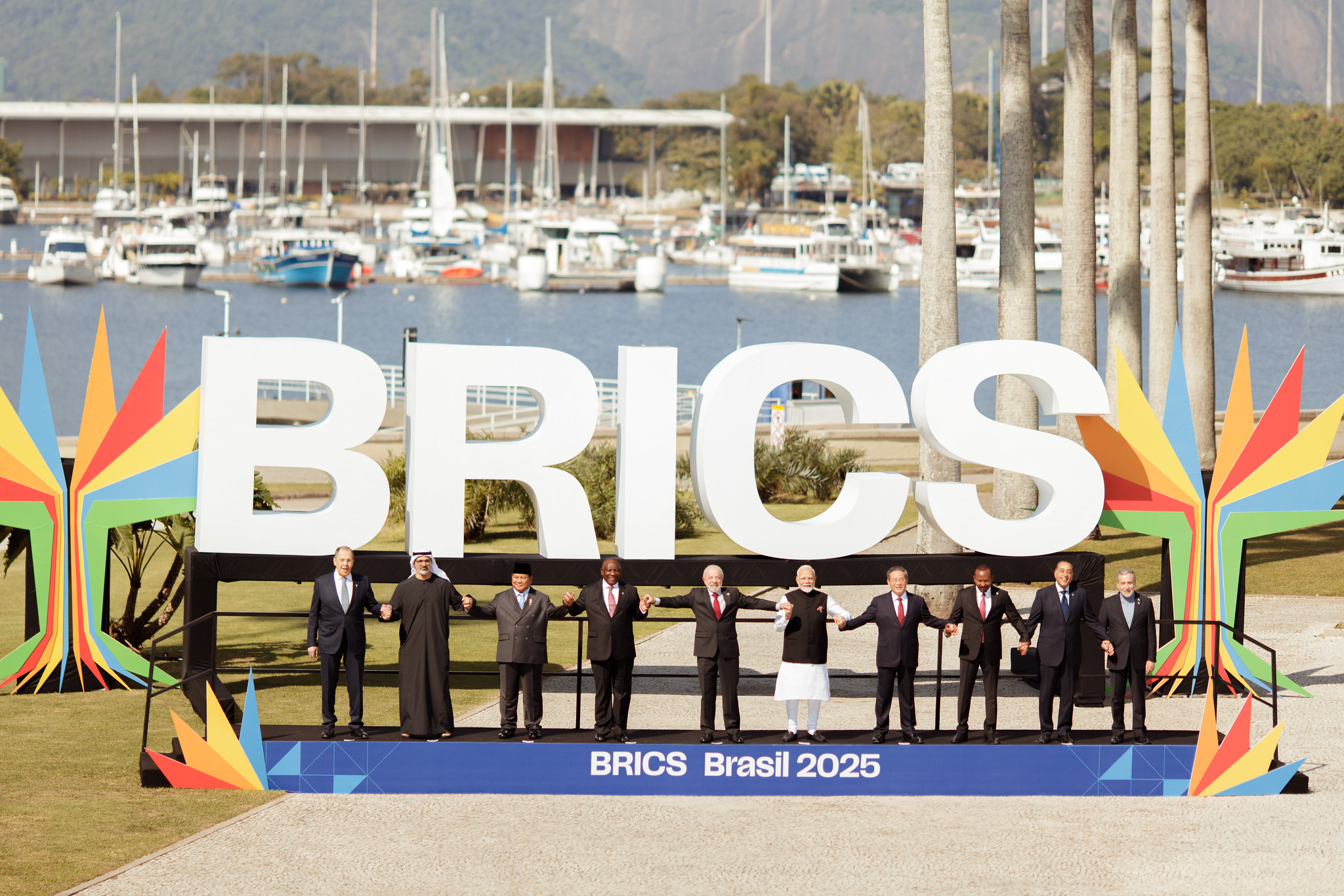 Líderes do Brics na foto oficial do Brics. Foto: Isabela Castilho | BRICS Brasil