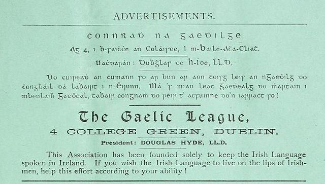  O irlandês gaético está na família do ramo celta das línguas indo-europeias. Tem maior predominância na Irlanda e Reino Unido.  Reprodução: Flipar