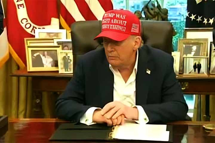 Esse aspecto também despertou atenção durante um encontro com o presidente da FIFA, Gianni Infantino, reacendendo o debate sobre as condições de saúde de Trump.
 Reprodução: Flipar