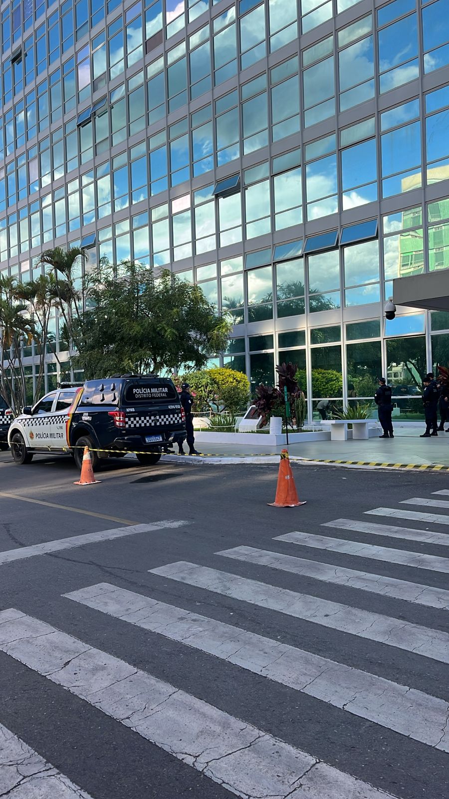 PMDF isolou a área do Ministério do Desenvolvimento Social após ameaça de bomba. Foto: Material cedido ao iG