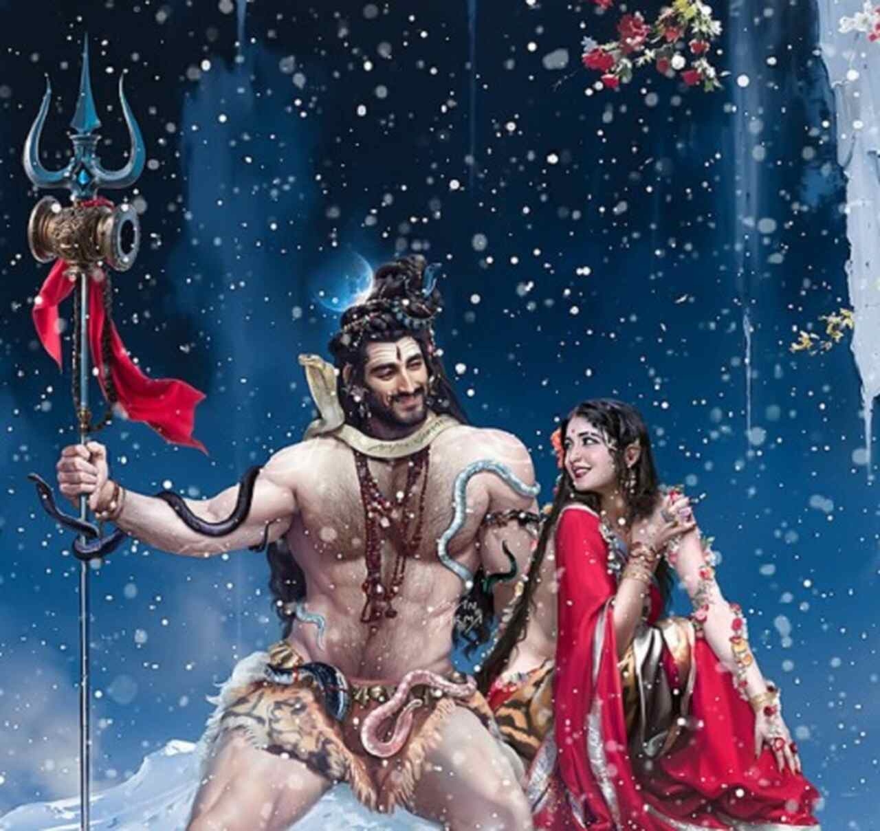 No Maha Shivaratri, muitos devotos também celebram o casamento simbólico de Shiva com Parvati, que é a deusa da fertilidade, amor e harmonia. Reprodução: Flipar