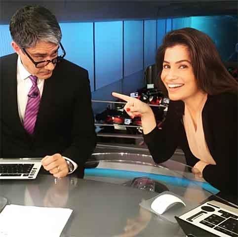 Ela deixou o Fantástico justamente para integrar a bancada do Jornal Nacional ao lado de William Bonner, sucedendo Patrícia Poeta. 
 Reprodução: Flipar