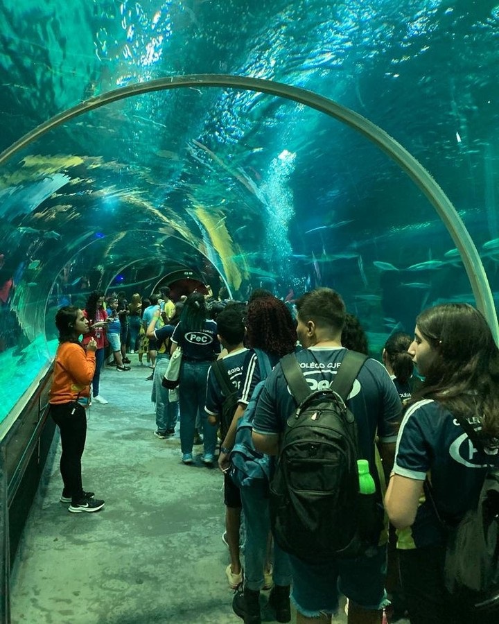 Estudantes visitando o AquaRio