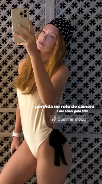 Marina Ruy Barbosa em maiô branco Reprodução/Instagram