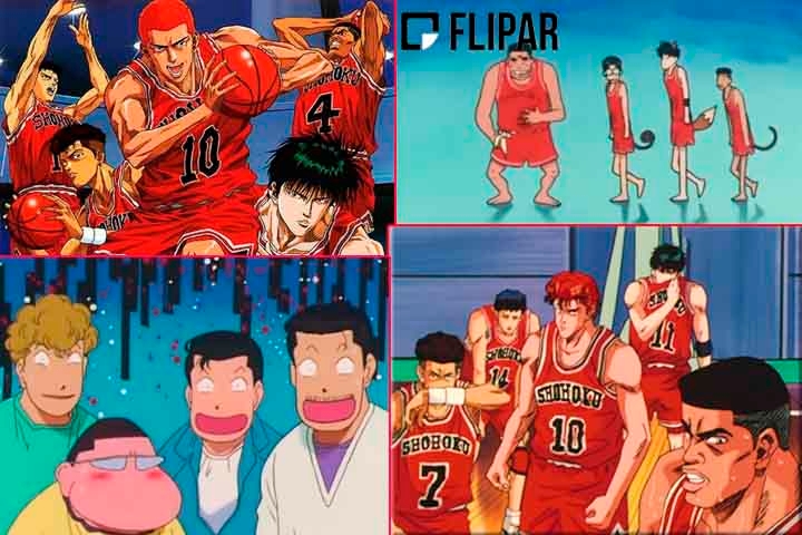Escrito e ilustrado por Takehiko Inoue, Slam Dunk baseia sua trama em um time escolar de basquete. O mangá esportivo inspirou filme e animes. 
 Reprodução: Flipar