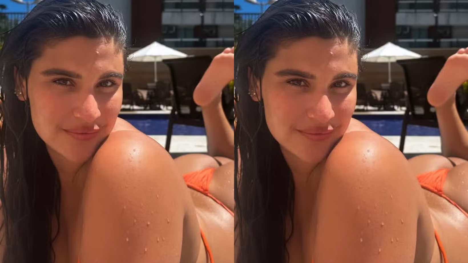 Giulia Costa de biquíni laranja. Foto: Reprodução/ Instagram @giuliacosta