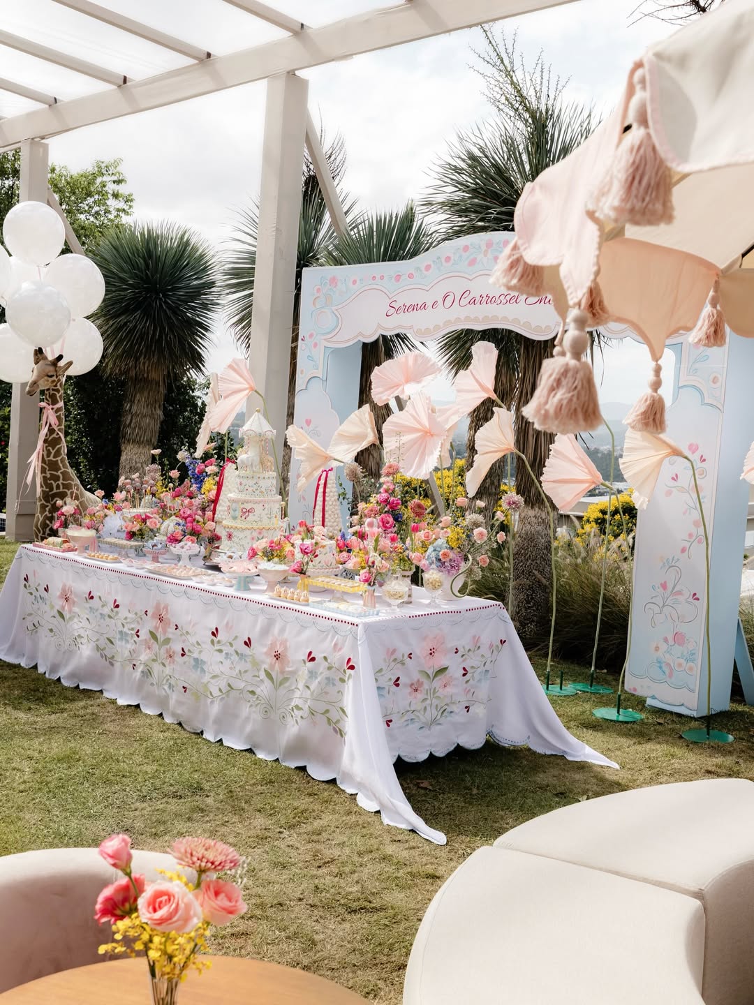 Decoração do aniversário da pequena Serena, filha de Luan Santana e Jade Magalhães.. Foto: Reprodução/Instagram