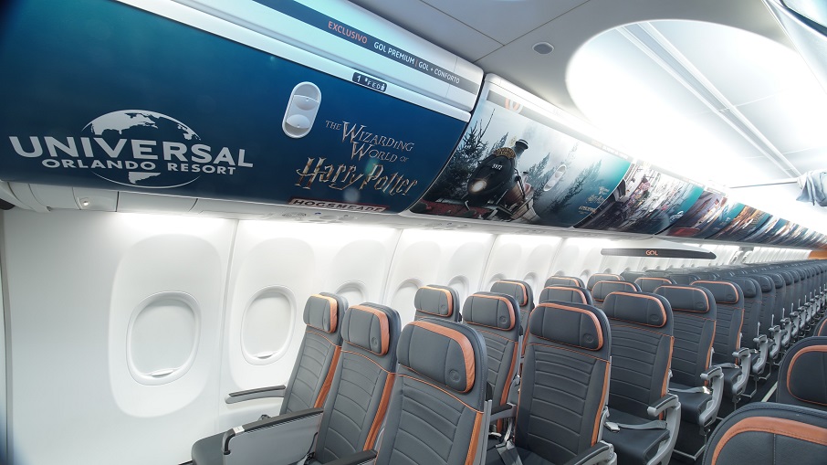 Avião temático do universo do universo "Harry Potter".. Foto: Gol/Divulgação
