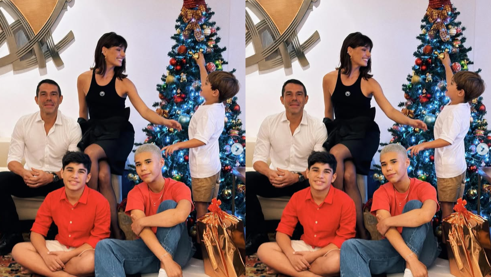Marcos Buaiz e Isis Valverde reúnem filhos de antigos relacionamentos. Foto: Reprodução/ Instagram