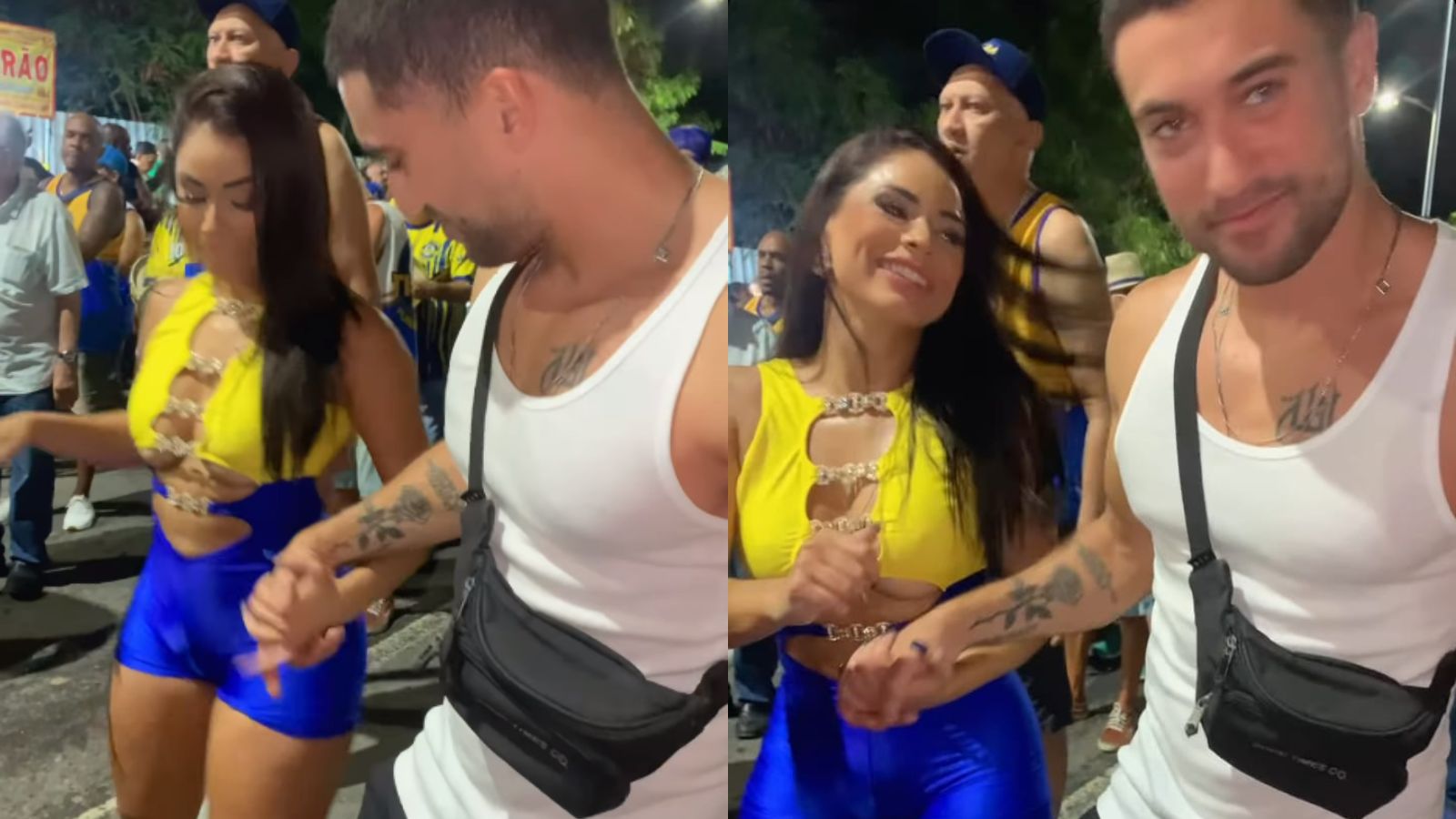 Ricardo Vianna e Lexa dançaram juntos em ensaio de Carnaval