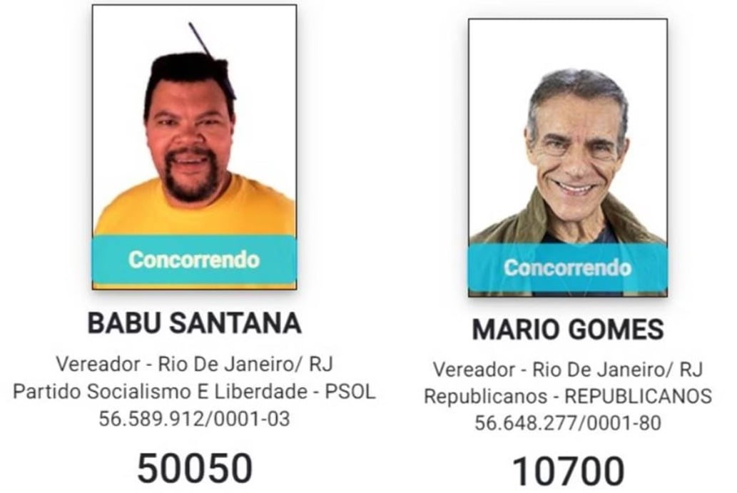 Candidatos famosos nas Eleições de 2024 Reprodução: TSE