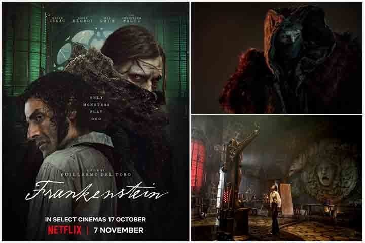 O filme, que chegou primeiro às telonas e tem previsão de entrada no catálogo da Netflix em 7 de novembro, é a realização de um sonho antigo do cineasta mexicano, que há décadas acalenta o desejo de revisitar o mito criado pela escritora Mary Shelley sob sua ótica particular.
 Reprodução: Flipar