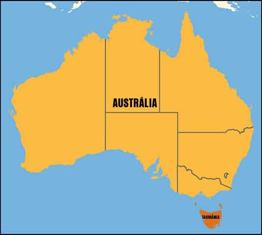 É o menor estado da Austrália, tanto em área quanto em população, mas é conhecida por abrigar vastas áreas de florestas, montanhas, lagos e uma costa recortada por penínsulas e baías. Reprodução: Flipar
