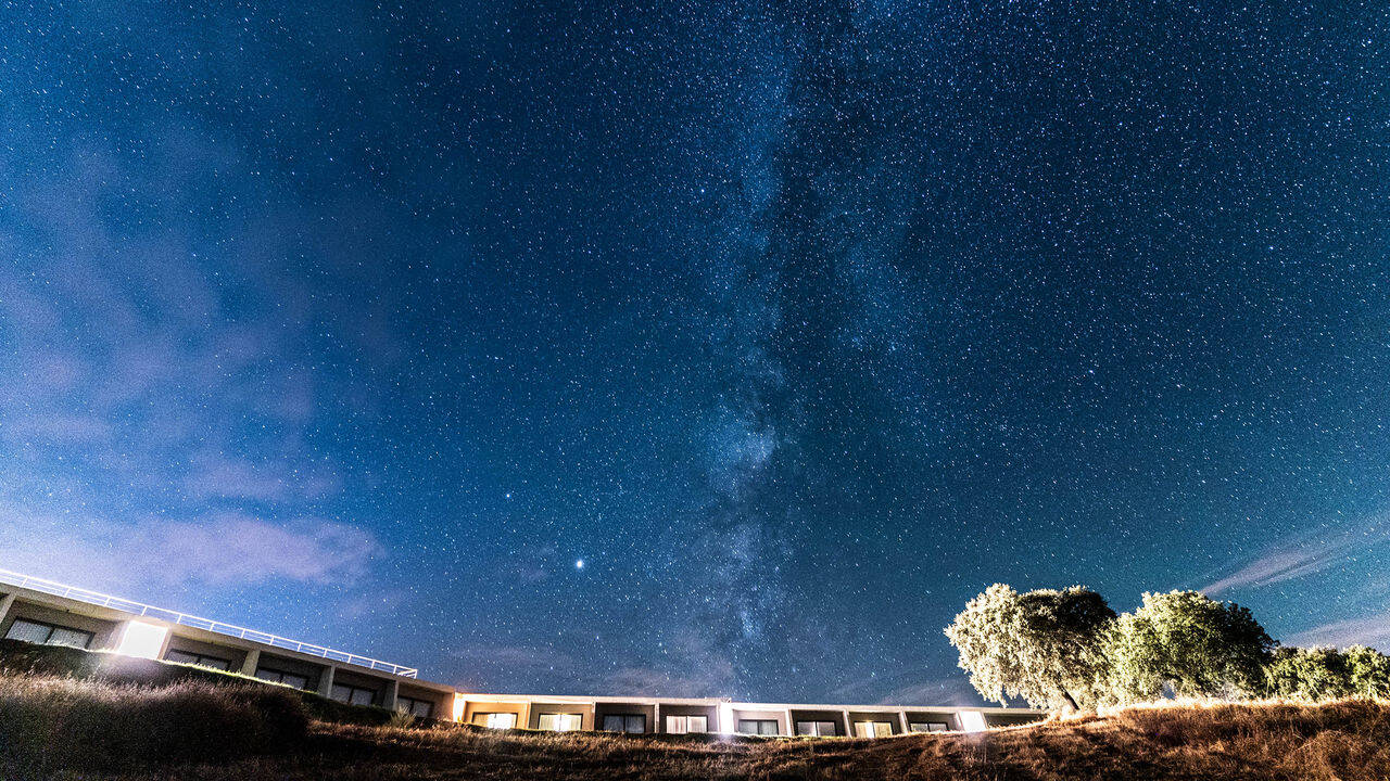 O hotel Herdade dos Delgados permite obervação de estrelas por estar longe de poluição de luz. Foto: Divulgação