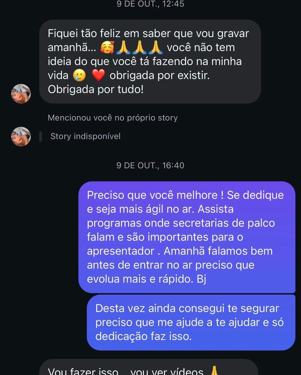 Geraldo Luís quebrou o silêncio sobre as acusações de que teria demitido a assistente de palco, Aline Alves Reprodução/Instagram