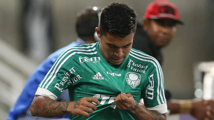 Dudu marcou um dos gols do Palmeiras diante do Flamengo, no Allianz Parque Cesar Greco/Ag Palmeiras/Divulgação