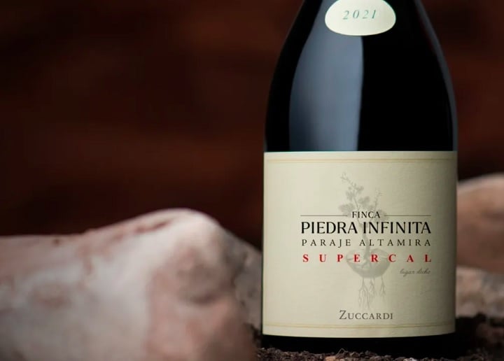 Os vinhos que receberam a pontuação máxima foram o Finca Piedra Infinita Supercal 2021, da Zuccardi, e o Adrianna Vineyard Mundus Bacillus Terrae 2021, da Catena. Reprodução: Flipar