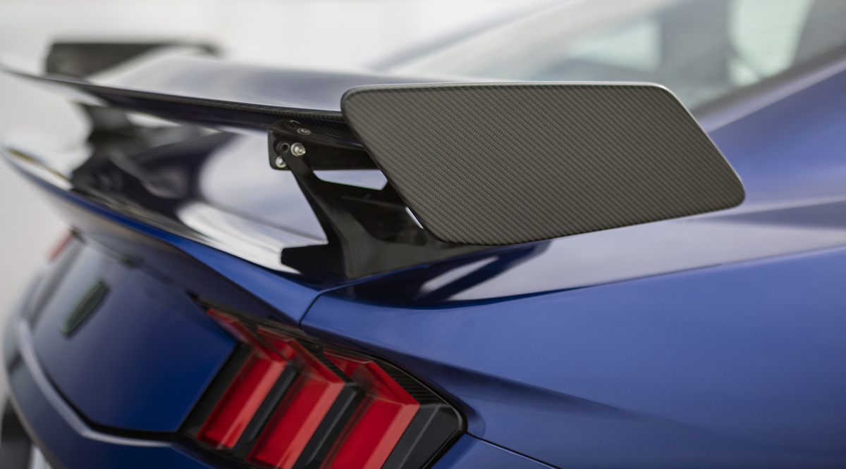 Spoiler traseiro do Ford Mustang Dark Horse SC Track Pack. Foto: Ford/Divulgação