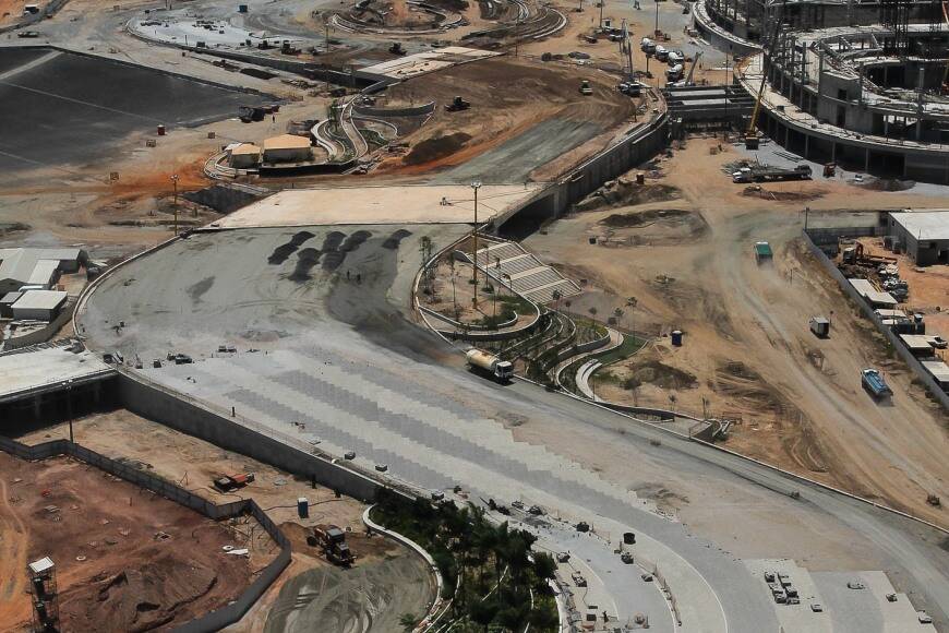 Obras do Parque Olímpico da Barra, em março de 2015. Foto: Divulgação/Rio 2016