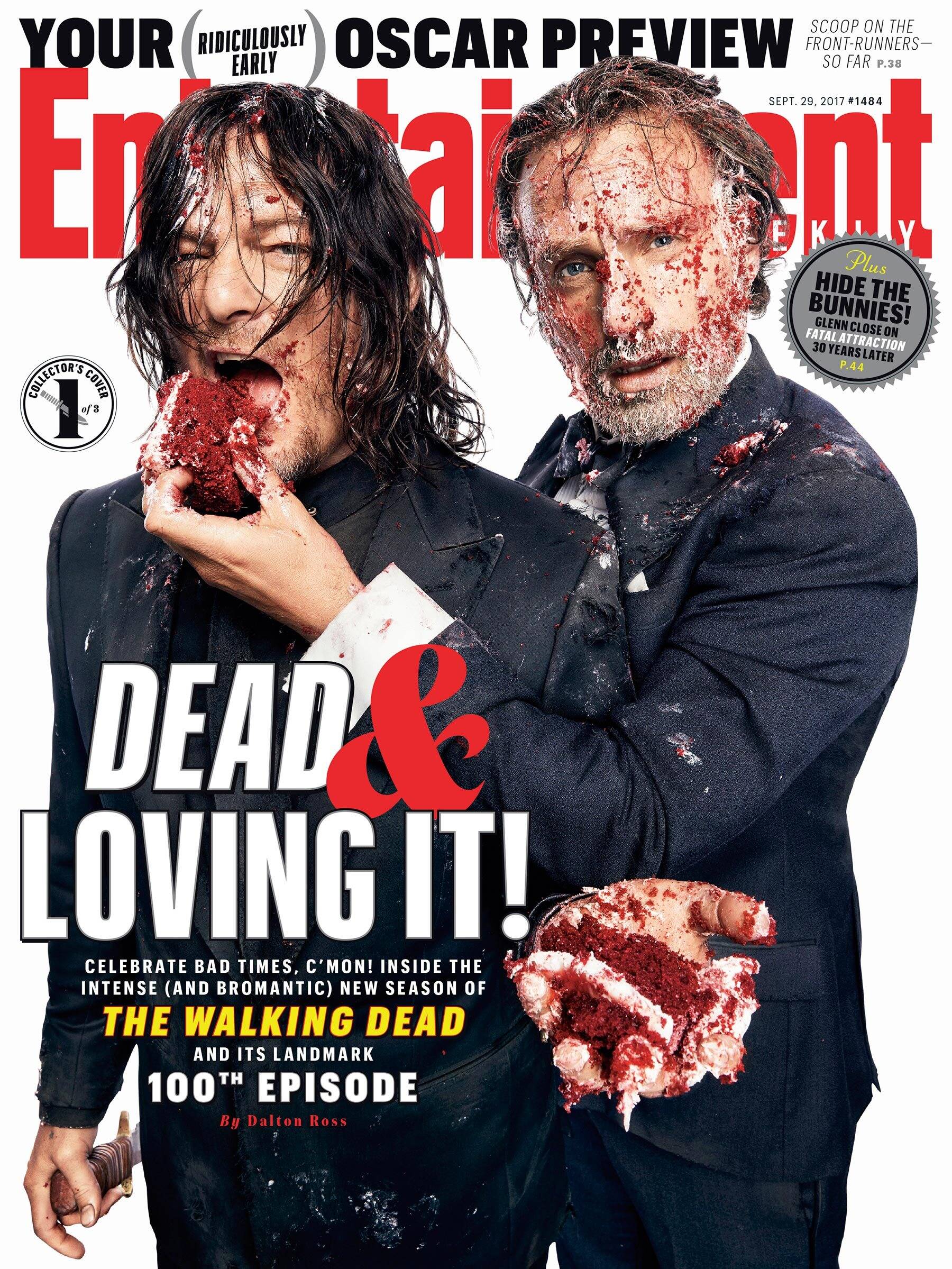 Atores de ''The Walking Dead'' comemoram estreia da 8ª temporada e 100º episódio com sessão especial de fotos. Foto: Entertainment Weekly