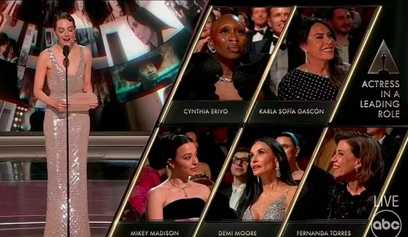 Nesta segunda-feira (3/3), uma especialista em leitura labial compartilhou o que a atriz teria dito no momento em que Madison é anunciada como a grande vencedora da noite. Reprodução: Flipar