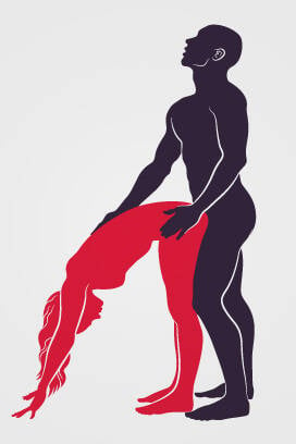 Posicione-se de costas para o seu parceiro e incline-se para a frente, apoiando as duas mãos no chão. Renato Munhoz (Arte iG)