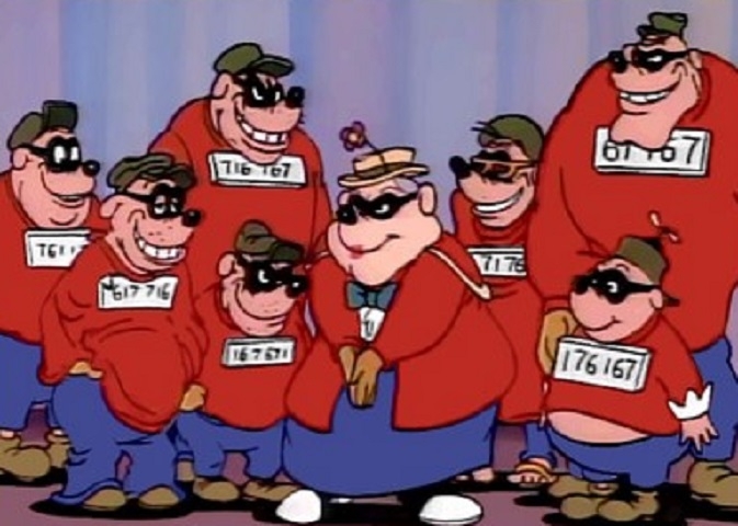 Os Irmãos Metralha - Desenho animado: Disney - Identificados pelos números, os Irmãos Metralha aparecem no desenho do Tio Patinhas, com o objetivo de tentar roubar a fortuna do milionário pato. Reprodução: Flipar