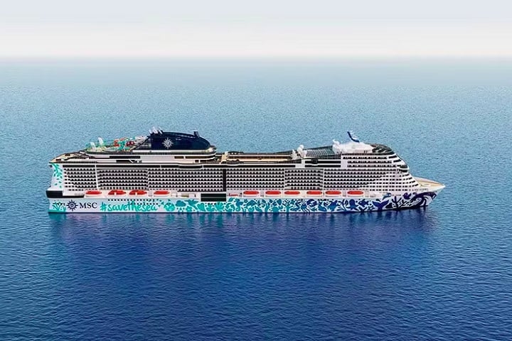 MSC Euríbia: Acomoda até 6.300 passageiros e conta com um dos maiores parques aquáticos em alto-mar, incluindo 5 piscinas, sendo a principal com 1.700m². É um dos modelos mais avançados da frota da MSC Cruzeiros.
 Reprodução: Flipar