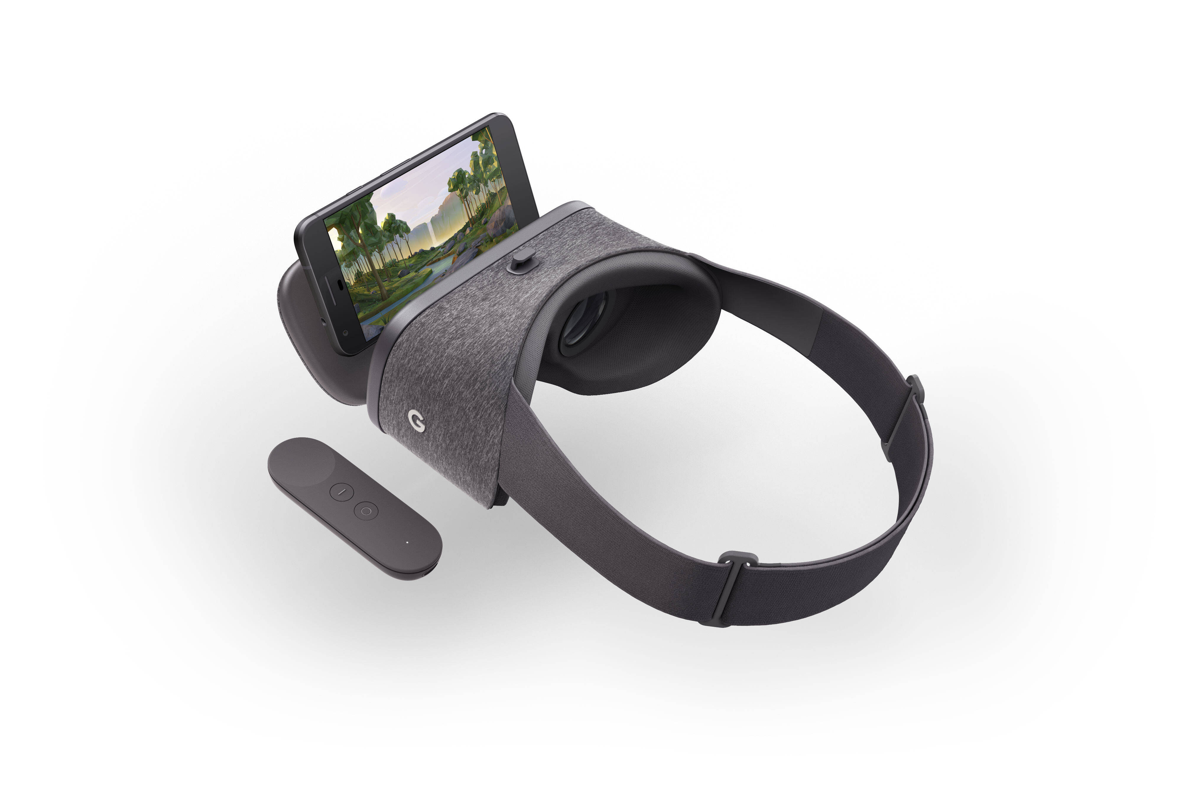 Daydream View possui entrada para o smartphone ser utilizado como visor. Foto: Divulgação/Google