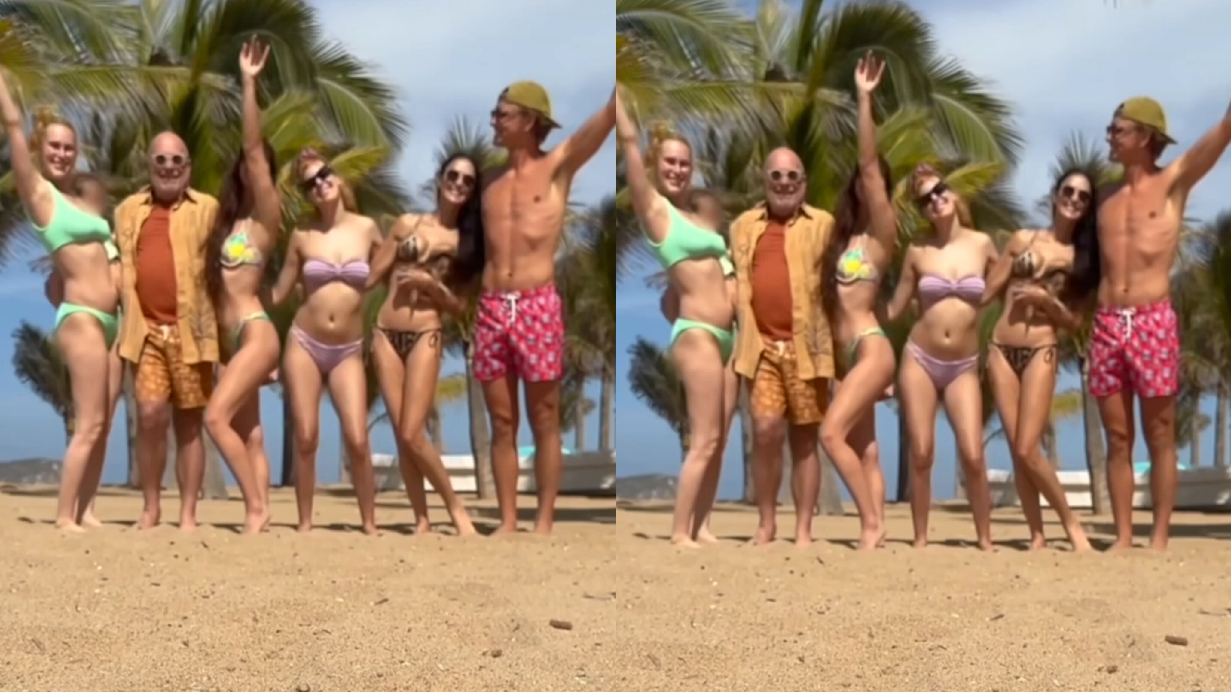 Demi Moore e familiares em uma praia mexicana Reprodução Instagram - 1.5.2024