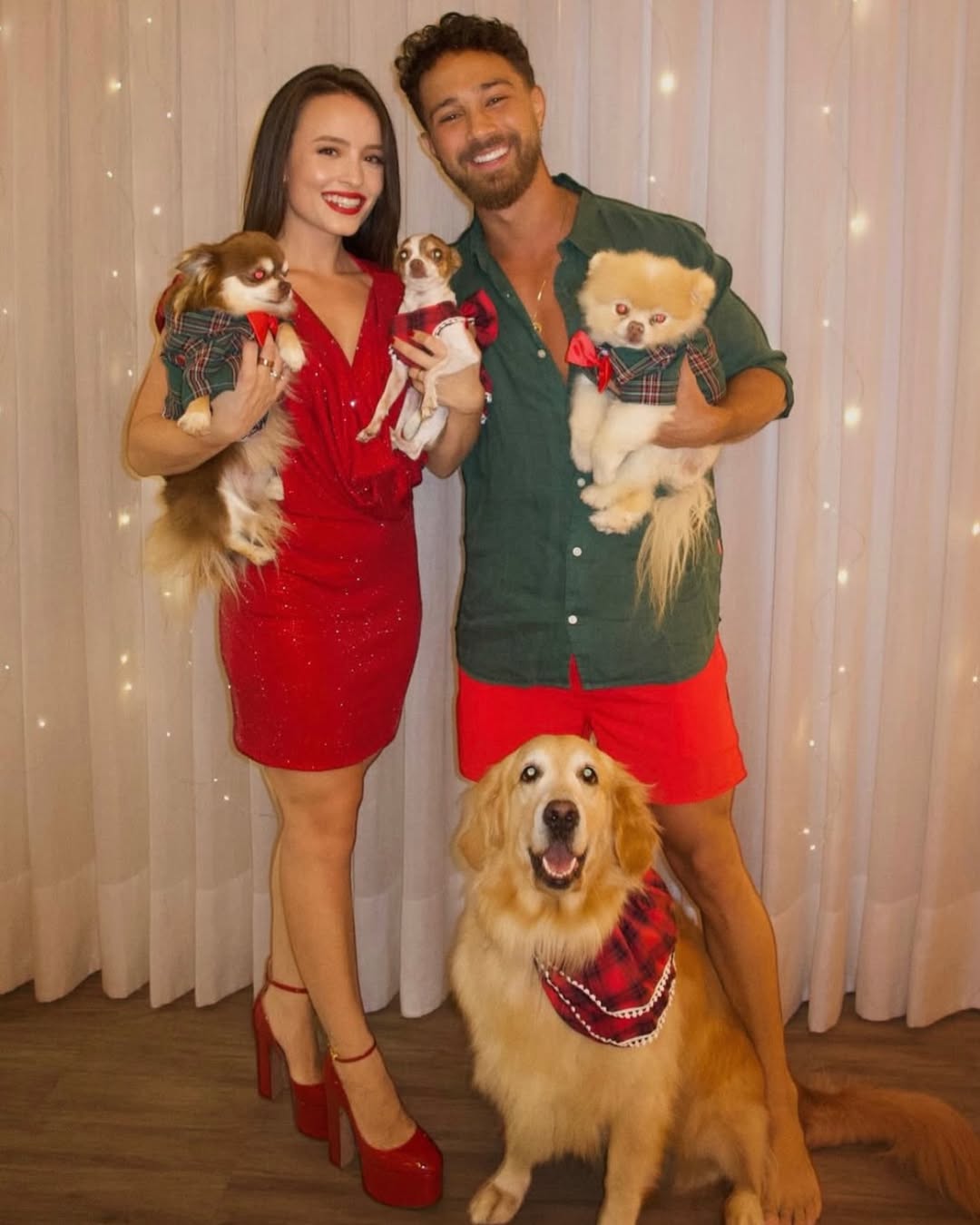 Larissa Manoela e André Frambach com os cachorros. Foto: Reprodução/ Instagram